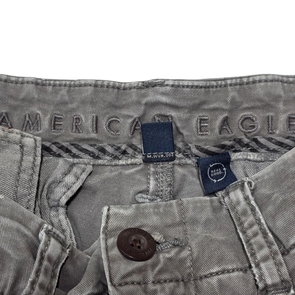American Eagle Chino Pants Mens 30x36 Gray Next Level Flex Slim Straight Stretch
